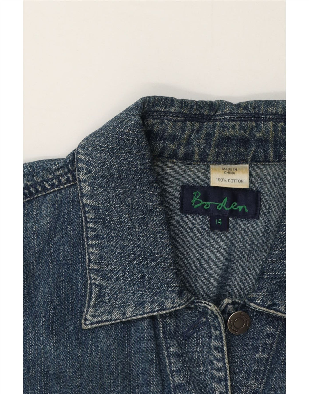 Boden Dame denimjakke UK 14 Stor Blå Bomuld