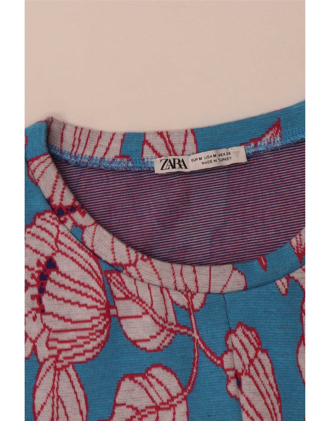 Zara Womens Basic Dress UK 12 Medium Blue Floral