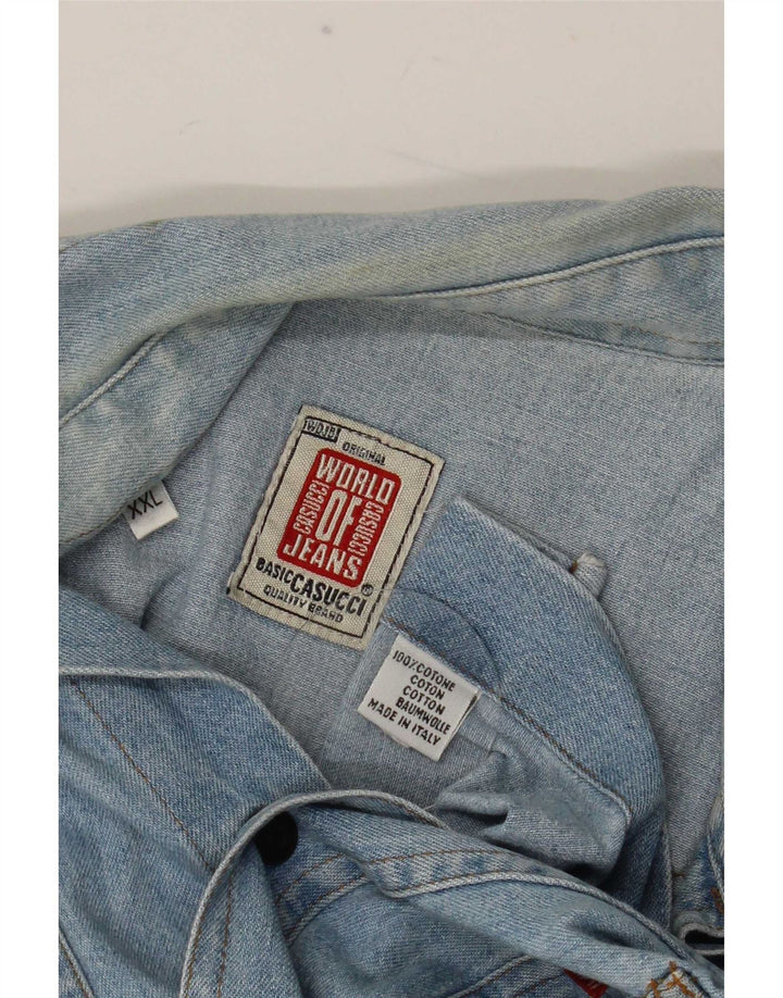 Casucci Herre Denim Shirt 2XL Blå Bomuld