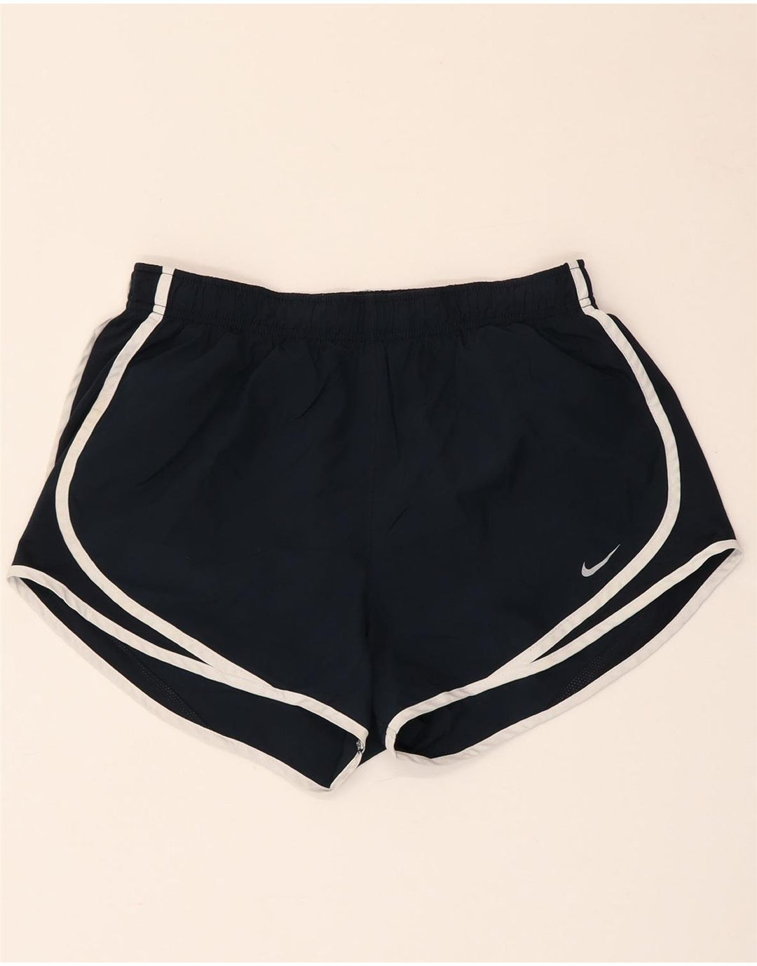 NIKE Dame Dri Fit Sportshorts UK 14 Medium Navy Blue Polyester