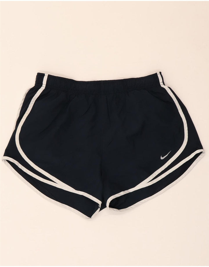 NIKE Dame Dri Fit Sportshorts UK 14 Medium Navy Blue Polyester