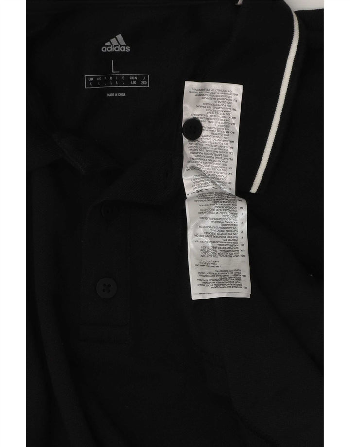 Adidas Polo Shirt til mænd, stor sort bomuld