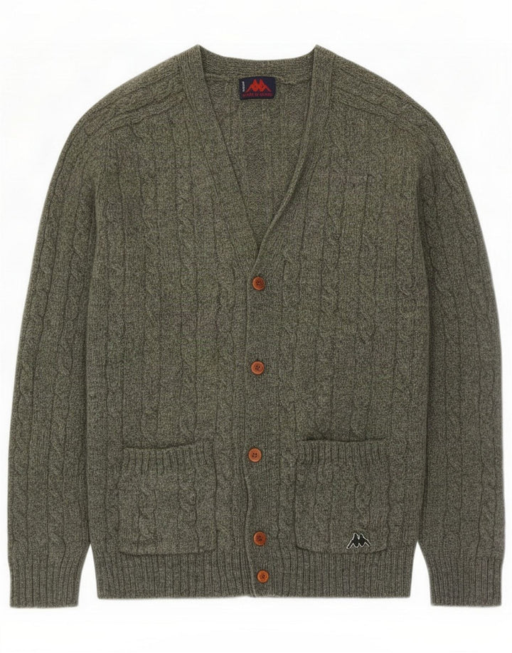 Kappa Herre Cardigan Sweater Stor Grøn Uld