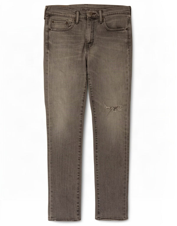 Levi's Mens 511 Distressed Slim Jeans W31 L32 Grey Cotton