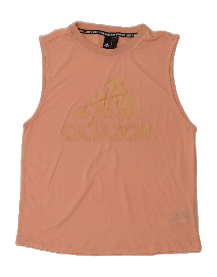 ADIDAS Womens Graphic Vest Top UK 4/6 XS Pink Polyester Vintage Adidas and Second-Hand Adidas from Messina Hembry 