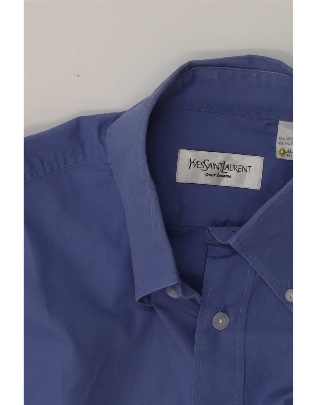 Yves Saint Laurent Herreskjorte Str. 39 15 1/2 Medium Blå Bomuld