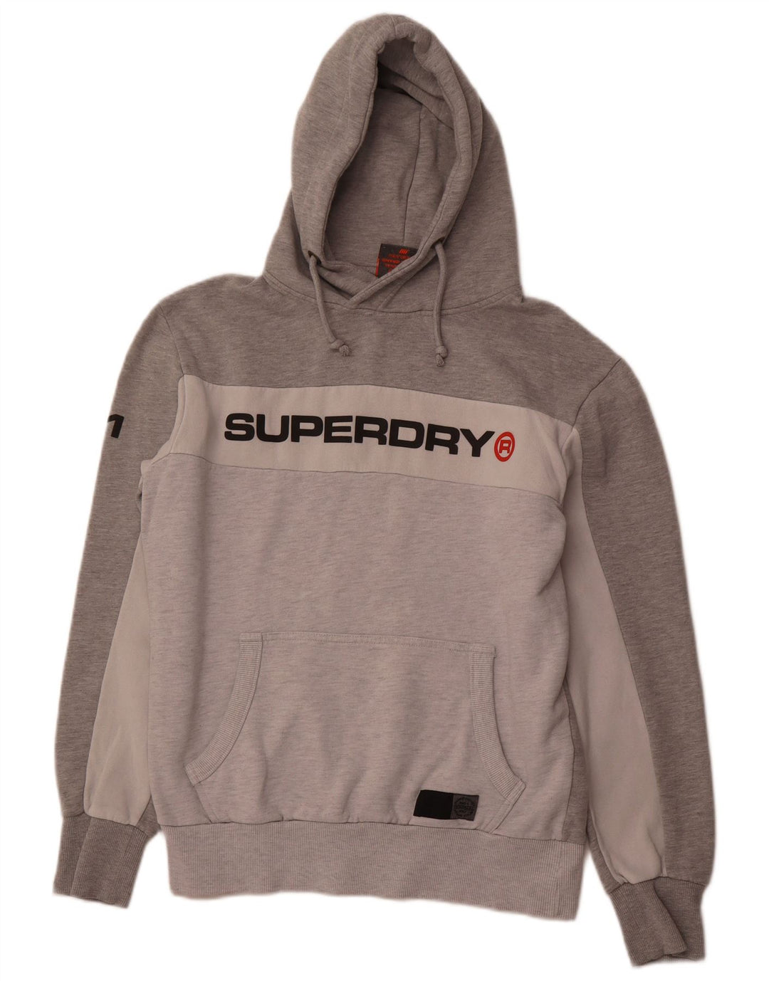SUPERDRY Grafisk hættetrøje til mænd XL Grå Colourblock Bomuld