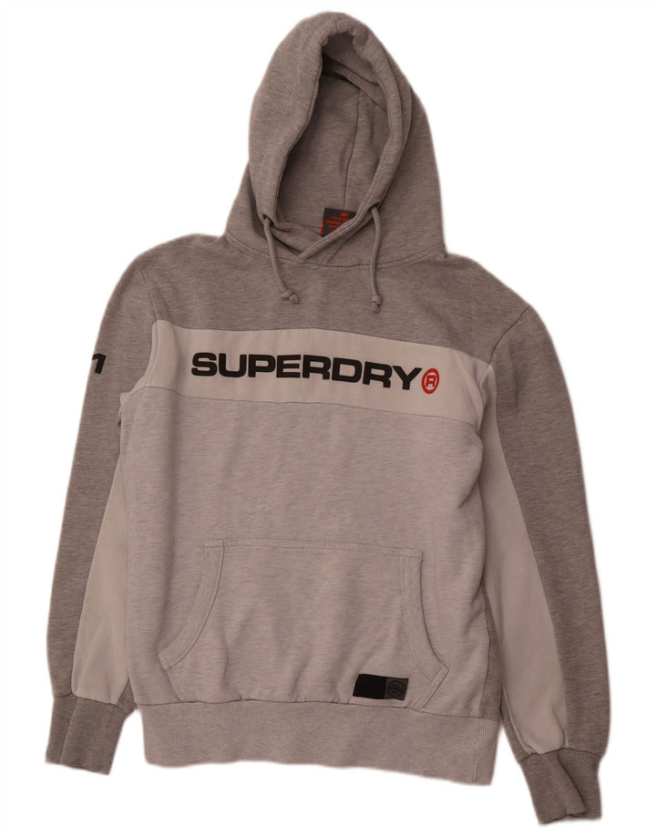 SUPERDRY Grafisk hættetrøje til mænd XL Grå Colourblock Bomuld
