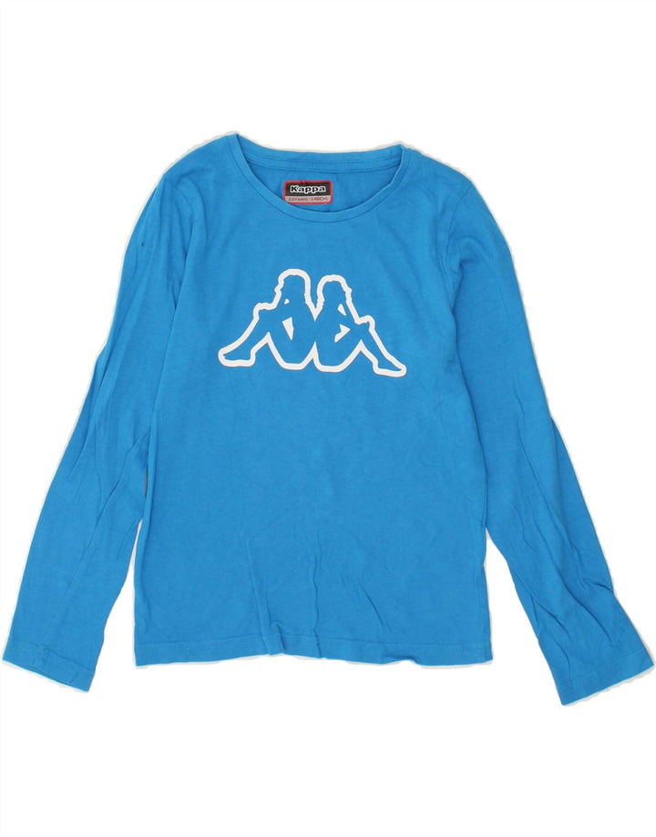 KAPPA Boys Graphic Top Long Sleeve 9-10 Years Blue Cotton Vintage Kappa and Second-Hand Kappa from Messina Hembry 