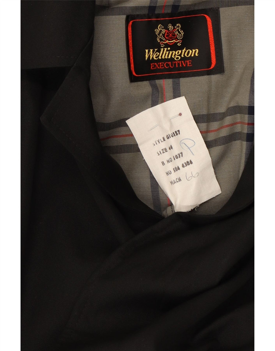 WELLINGTON Trench Coat til mænd UK 44 2XL Sort Polyester
