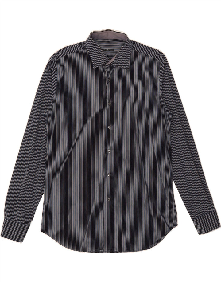 ROCCOBAROCCO Mens Shirt Size 42 16 1/2 Large Blue Pinstripe Cotton Vintage Roccobarocco and Second-Hand Roccobarocco from Messina Hembry 