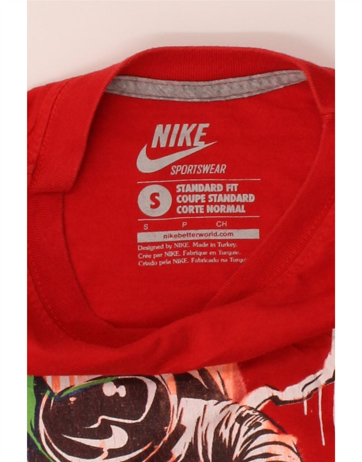 NIKE Mens Standard Fit Graphic T-Shirt Top Small Red Cotton