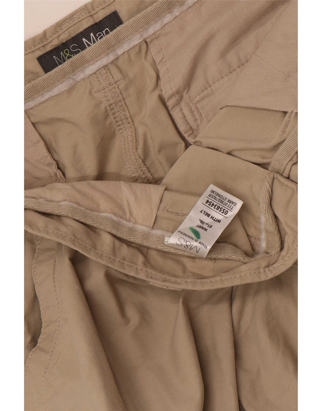 Marks & Spencer Herre Cargo Shorts W38 XL Beige Bomuld