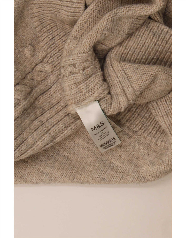 Marks & Spencer Dame Turtle Neck Jumper Sweater UK 10 Small Beige