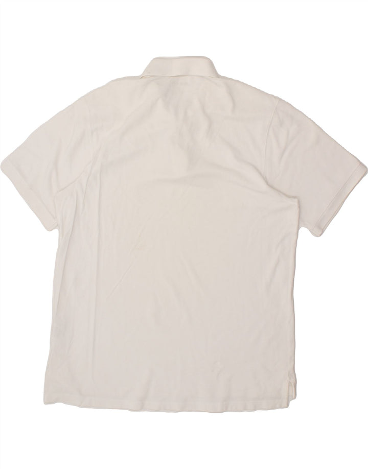 EDDIE BAUER Mens Polo Shirt Large White Cotton Vintage Eddie Bauer and Second-Hand Eddie Bauer from Messina Hembry 