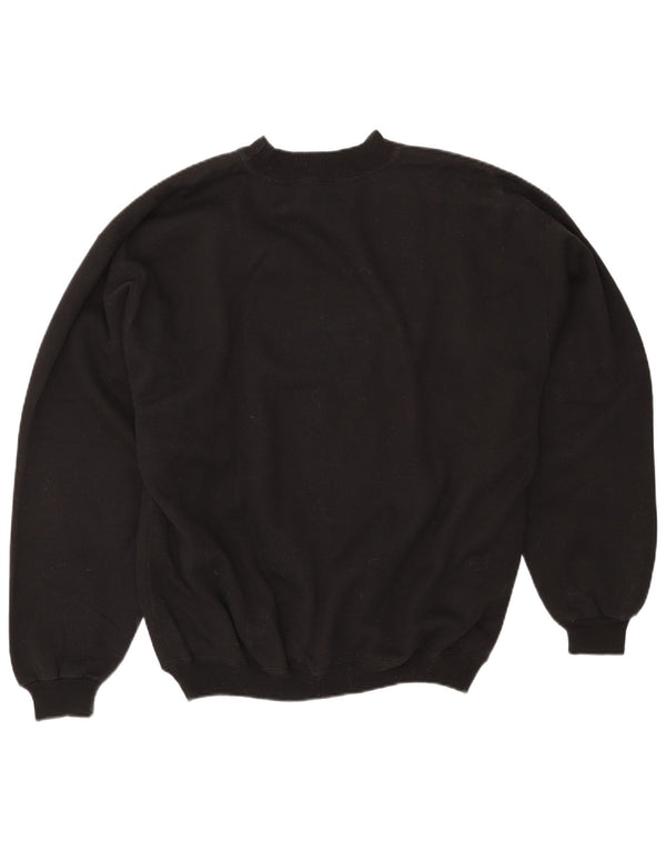 Vintage Mens Graphic Sweatshirt Jumper XL Black Cotton