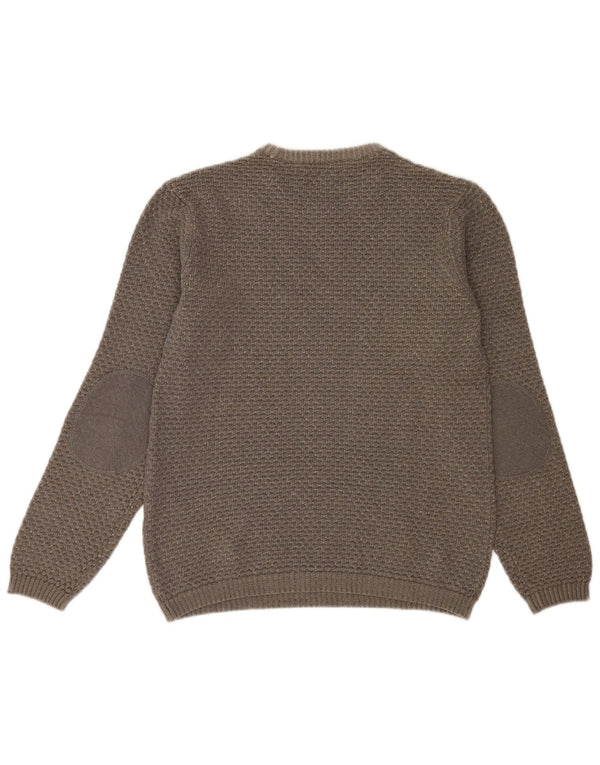 Jack & Jones Mens Crew Neck Jumper Sweater Large Grey Flecked Cotton