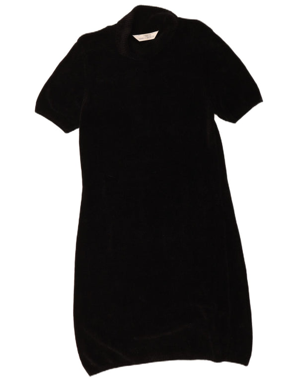 Marks & Spencer Kortærmet Jumper Kjole til kvinder UK 12 Medium Sort