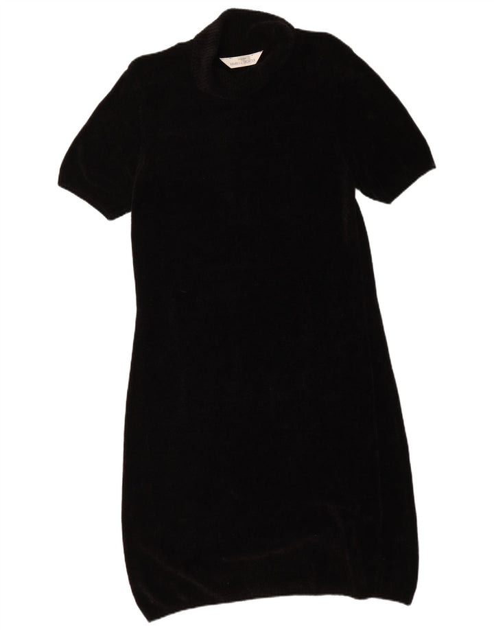 Marks & Spencer Kortærmet Jumper Kjole til kvinder UK 12 Medium Sort