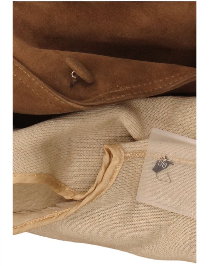 VINTAGE Sherpa ruskindsfrakke til kvinder EU 38 Medium Beige