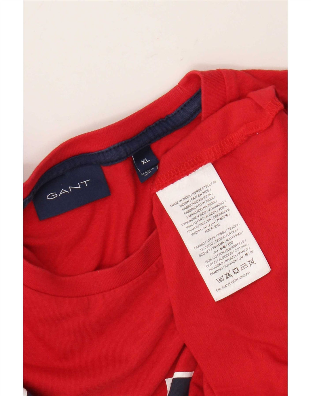 Gant Herre grafisk T-shirt Top XL Rød Bomuld