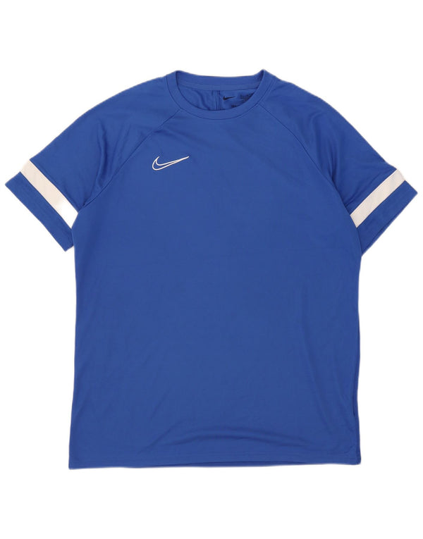 Nike Herre Dri Fit T-Shirt Top XL Blå Colourblock Polyester