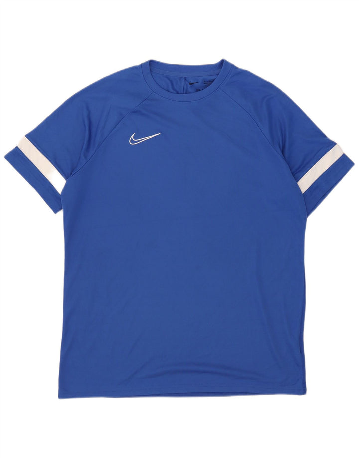 Nike Herre Dri Fit T-Shirt Top XL Blå Colourblock Polyester