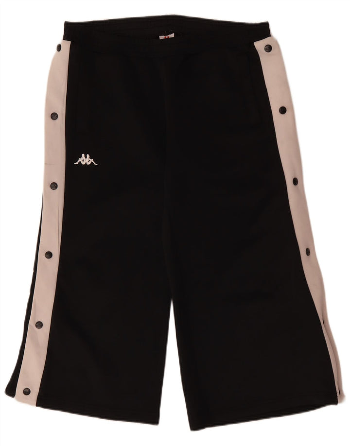 KAPPA Dame Capri Træningsdragt Bukser UK 16 Large Black Colourblock