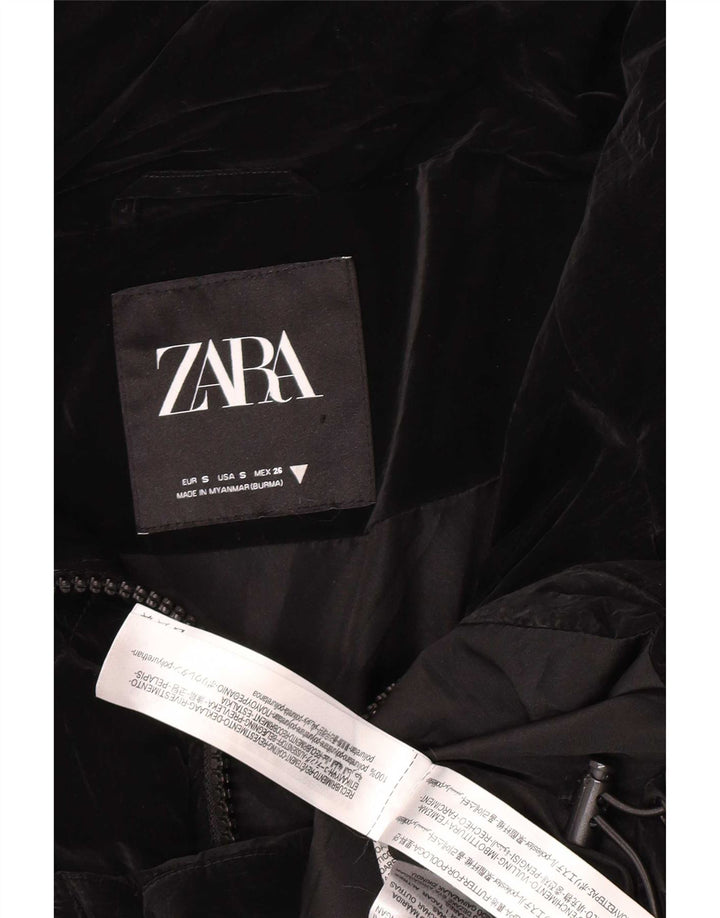 Zara Dame Oversized Polstret Jakke UK 10 Small Black Polyurethane