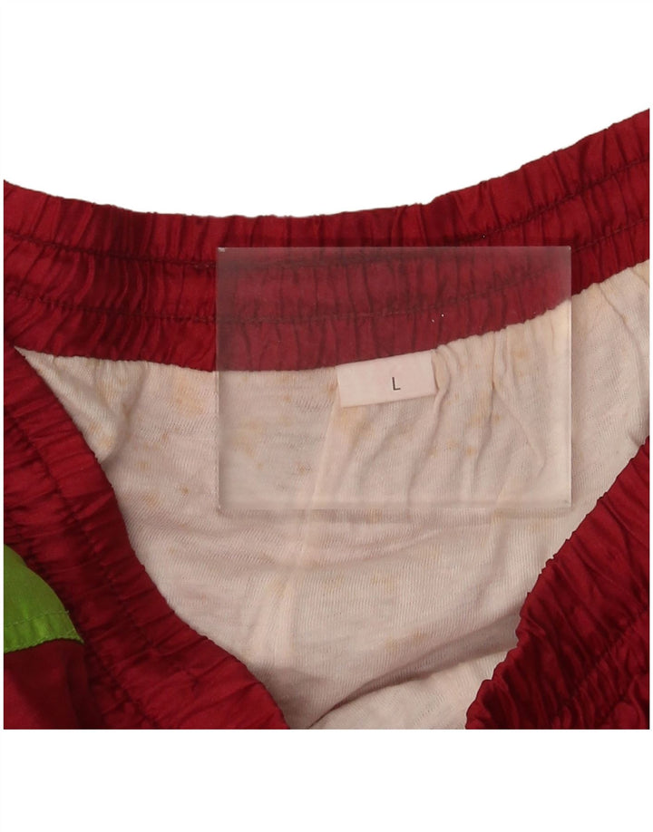 Vintage træningsdragt bukser til mænd Joggers Large Red Colourblock