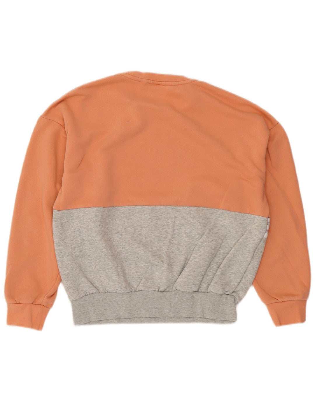 ADIDAS Dame Sweatshirt Jumper UK 12 Medium Orange Colourblock Bomuld
