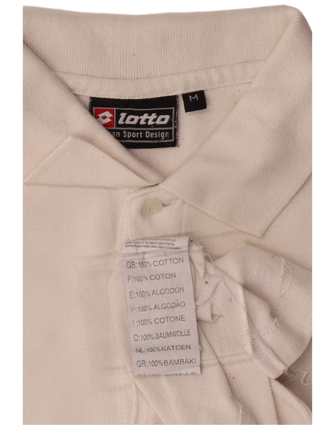 LOTTO Langærmet poloshirt til mænd Medium hvid bomuld