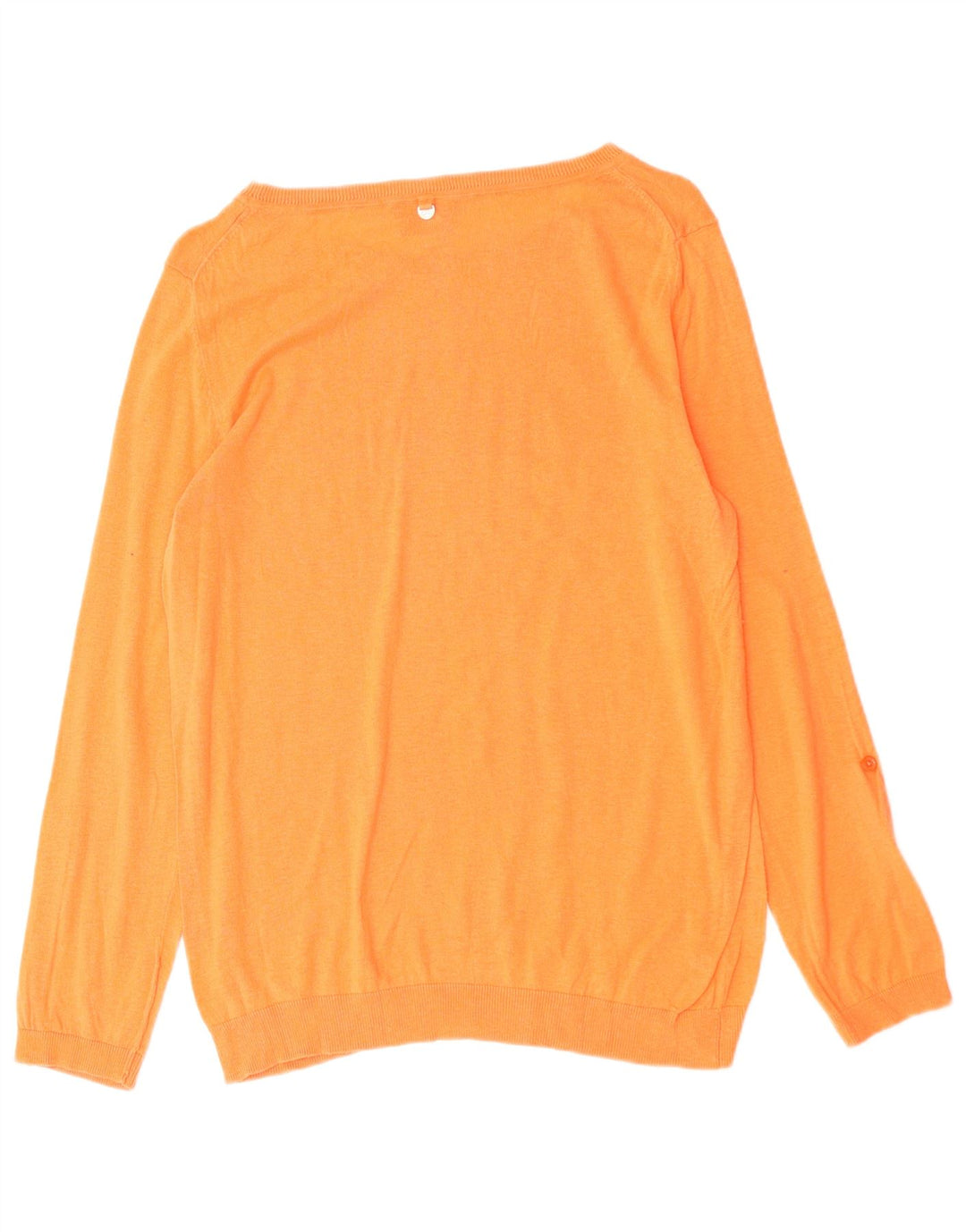 MASSIMO DUTTI Dame Boat Neck Jumper Sweater UK 14 Medium Orange Silke