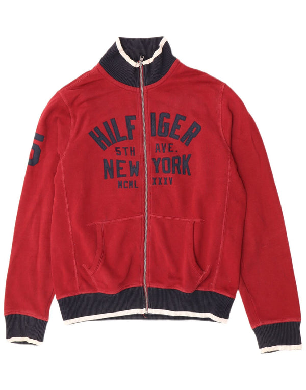 Tommy Hilfiger Herre Vintage Fit træningsdragt Topjakke Medium Burgundy