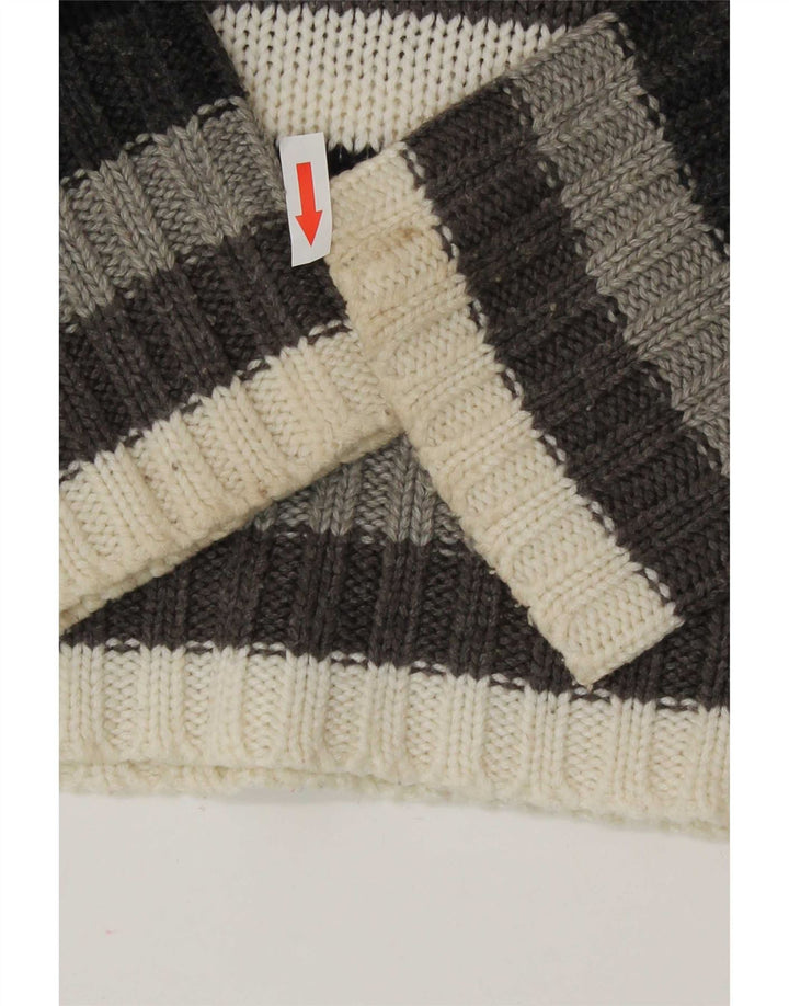 Zara Womens Crop Roll Neck Jumper Sweater UK 14 Large Multicolored Striped