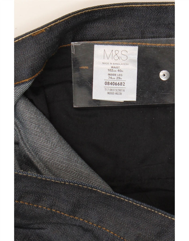 Marks & Spencer Straight Jeans til mænd W40 L29 Marineblå Bomuld