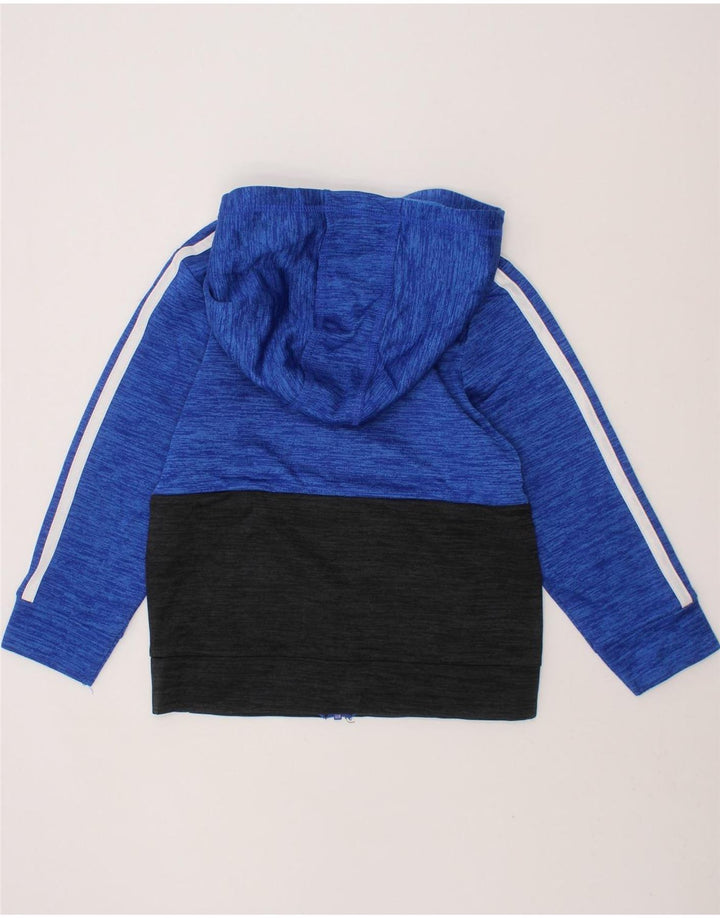 ADIDAS Boys Zip Hoodie Sweater 3-4 Years Blue Colourblock Polyester Vintage Adidas and Second-Hand Adidas from Messina Hembry 