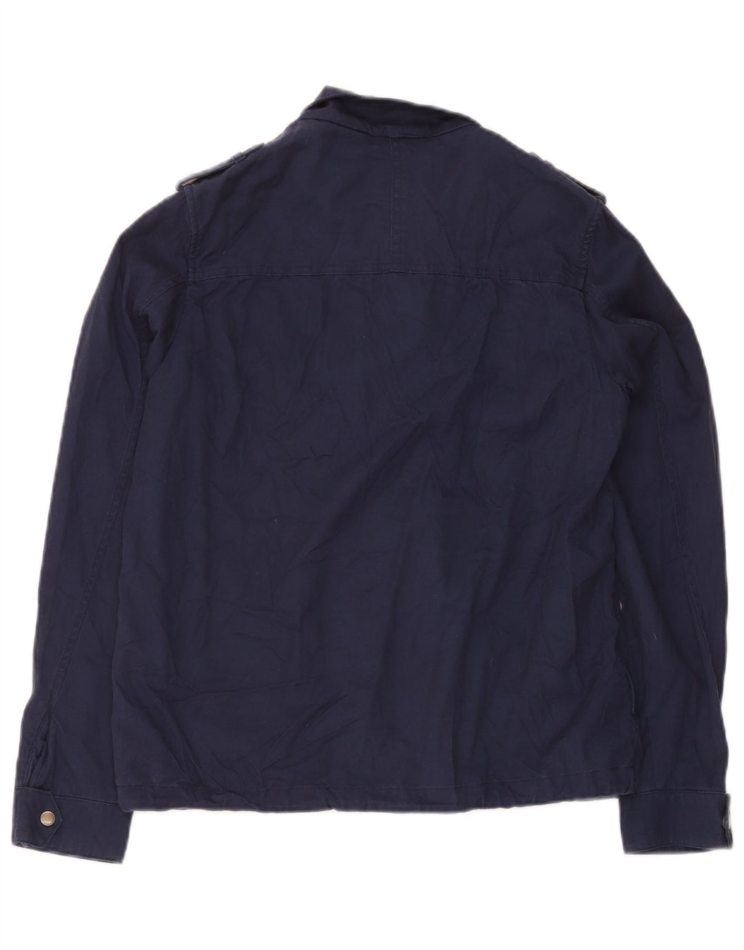 Fat Face Womens Military Utility Jacket UK 10 Small Navy Blue Lyocell