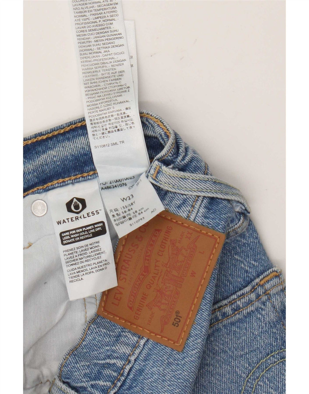 Levi's Womens 501 distressed denimshorts W23 2XS blå bomuld