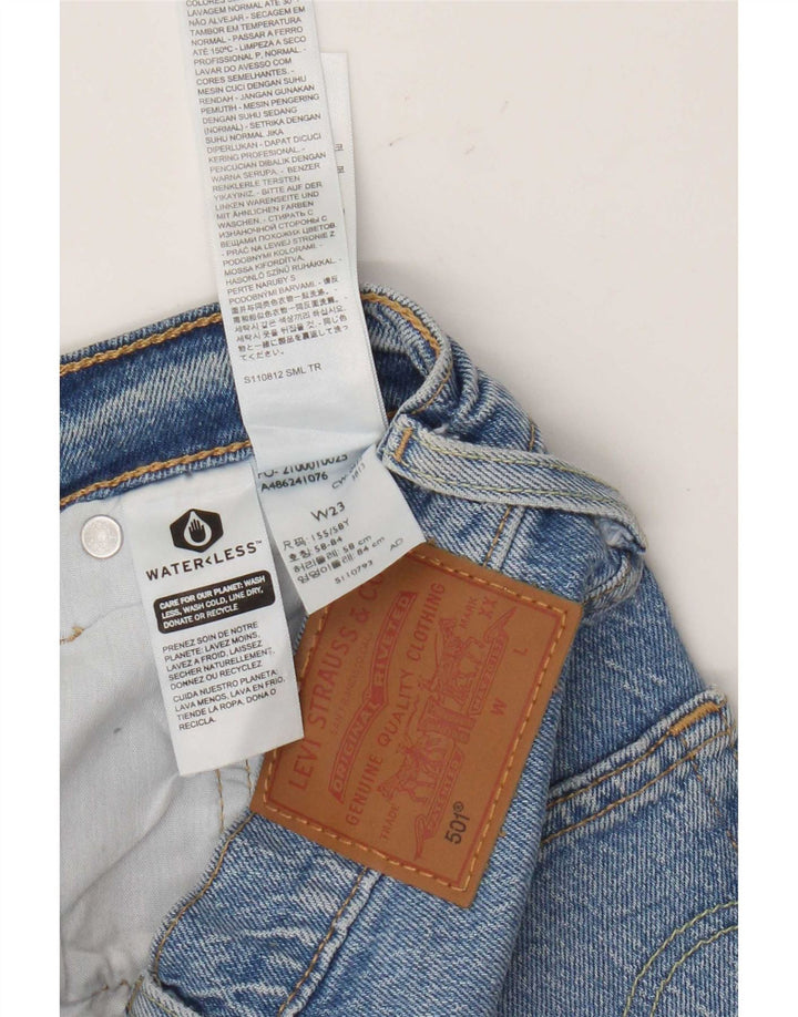 Levi's Womens 501 distressed denimshorts W23 2XS blå bomuld