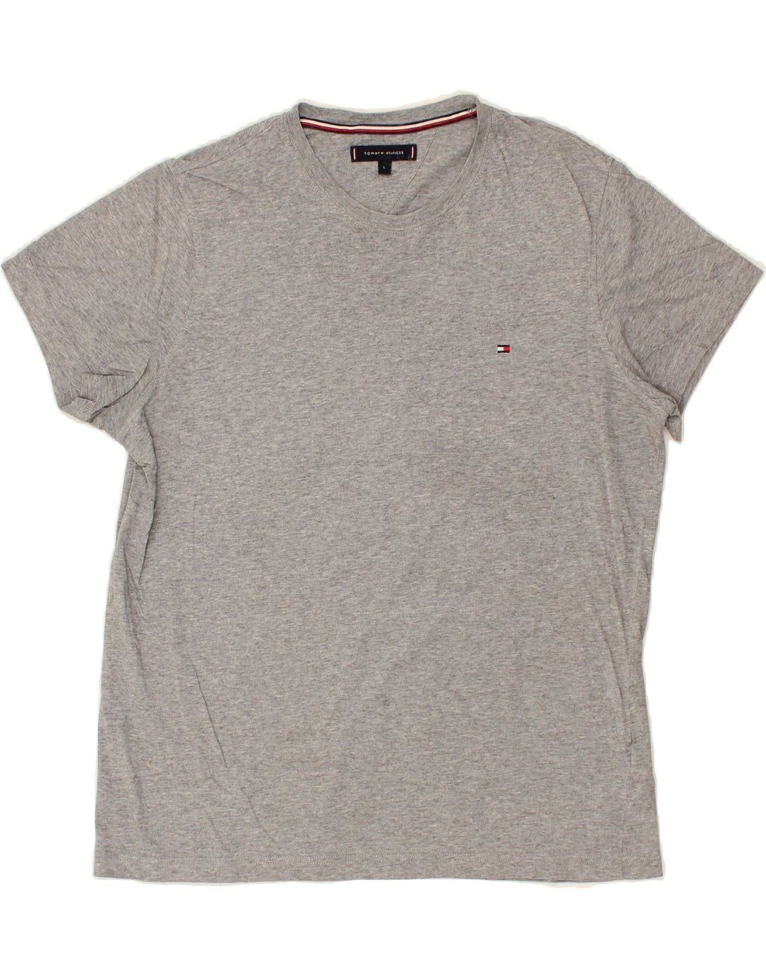 TOMMY HILFIGER Mens T-Shirt Top Large Grey Cotton Vintage Tommy Hilfiger and Second-Hand Tommy Hilfiger from Messina Hembry 
