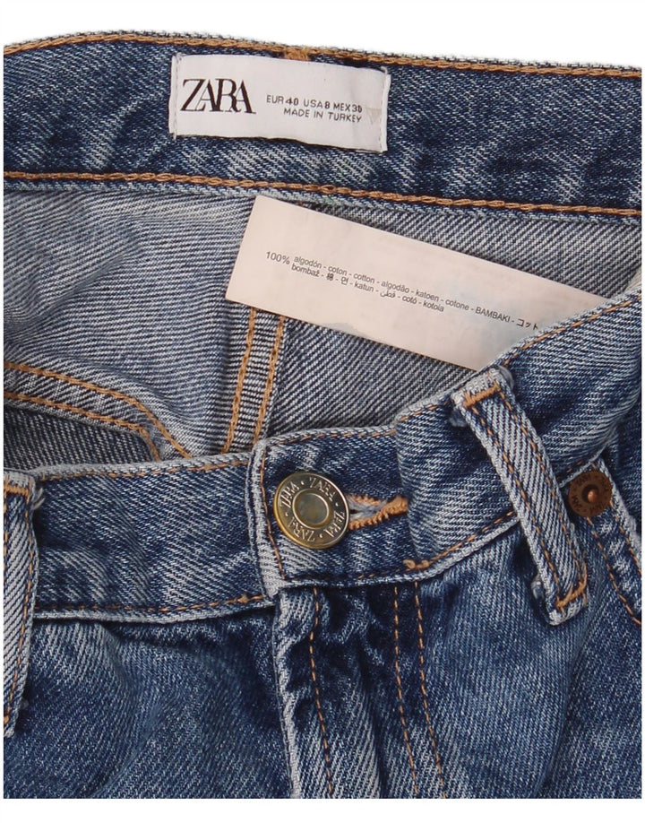 Zara Dame Denim Shorts EU 40 Medium W30 Blå Bomuld