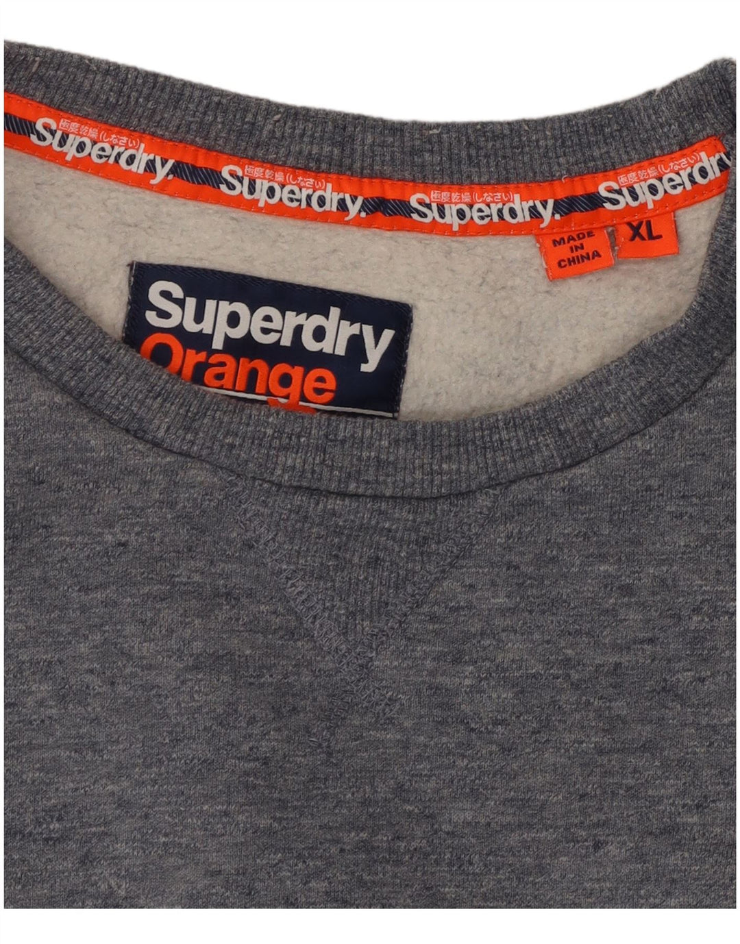 SUPERDRY Dame Sweatshirt Jumper UK 18 XL Grå Bomuld