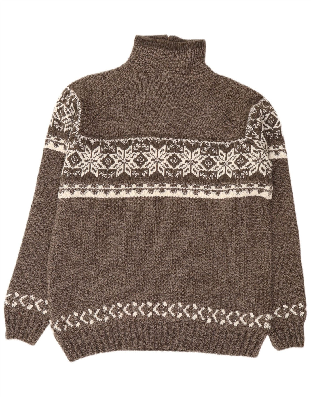 Canda Herre Zip Neck Jumper Sweater 2XL Grå Fair Isle Akryl