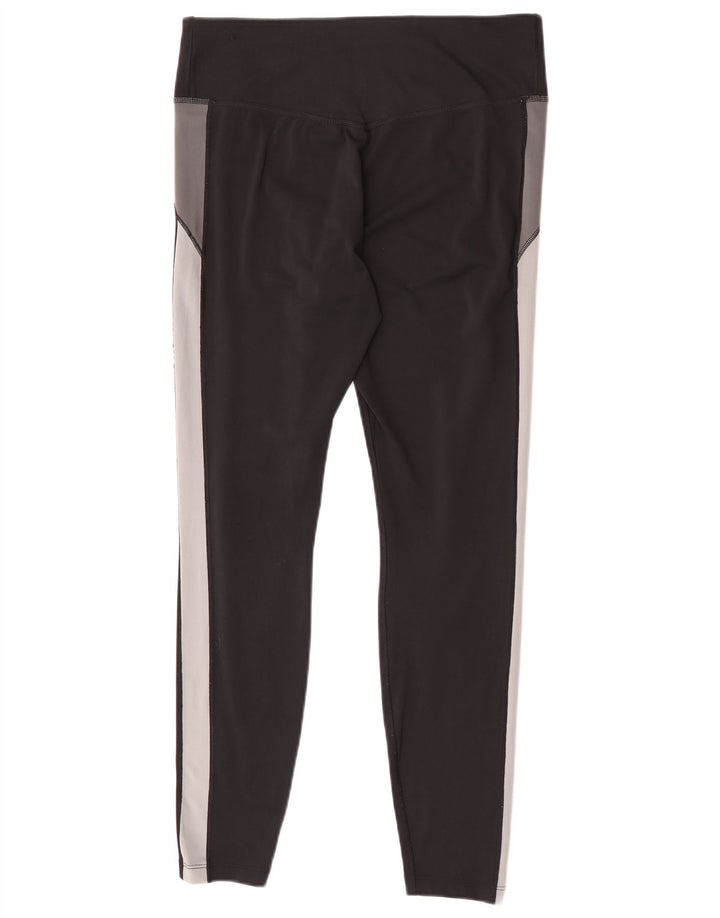Nike Dame Dri Fit Leggings UK 16 Large Black Colourblock Polyester