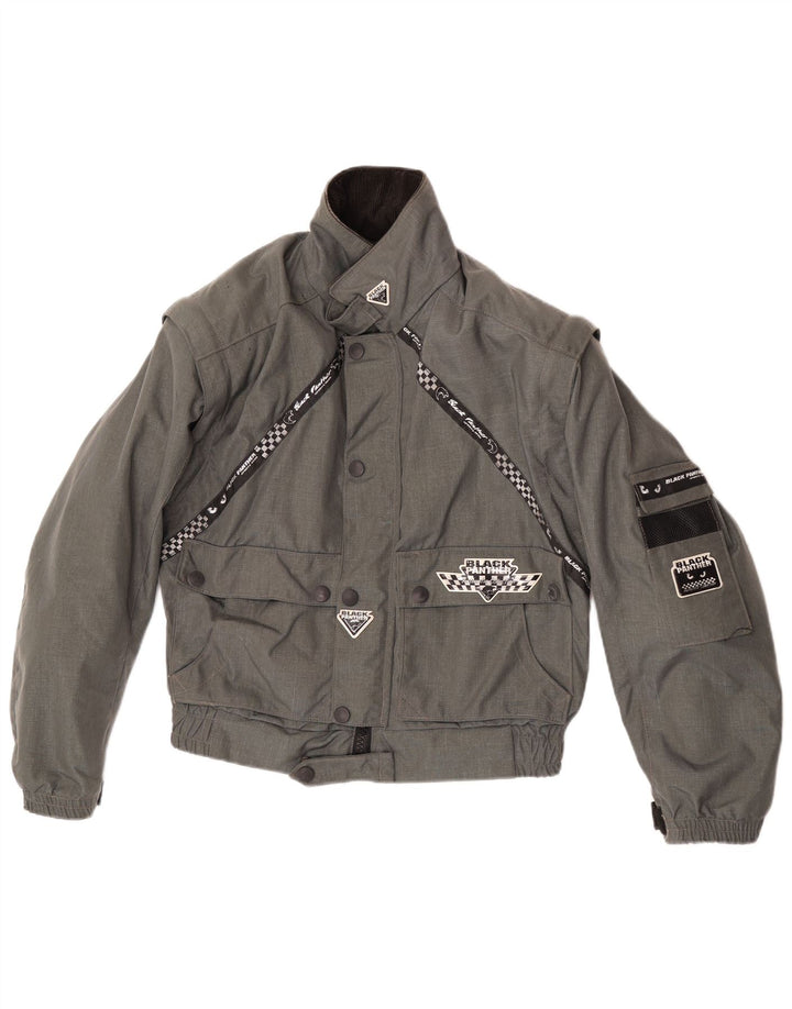 Black Panther Herre Graphic Racer Jacket UK 38 Medium Grey