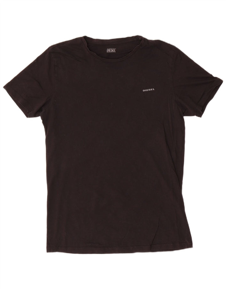 Diesel Herre T-Shirt Top Stor Sort Bomuld