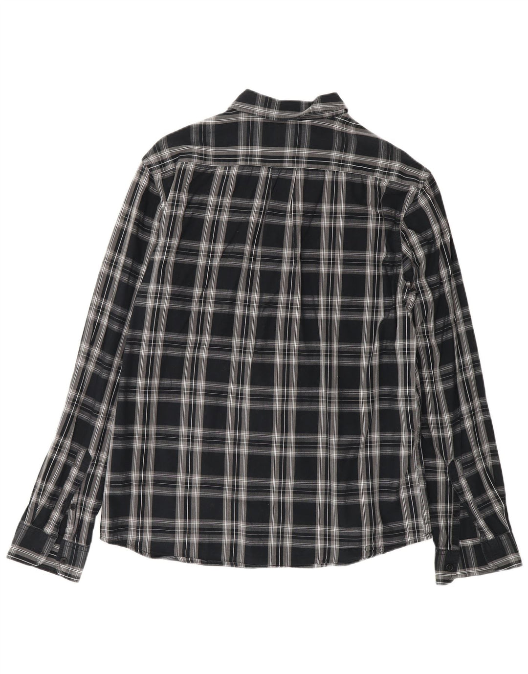 Wrangler Herre Regular Fit Flanellskjorte Medium Sort Ternet Bomuld