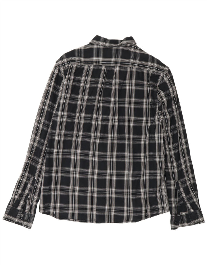Wrangler Herre Regular Fit Flanellskjorte Medium Sort Ternet Bomuld
