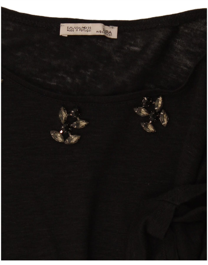 Zara Dame Top Langærmet UK 14 Large Sort